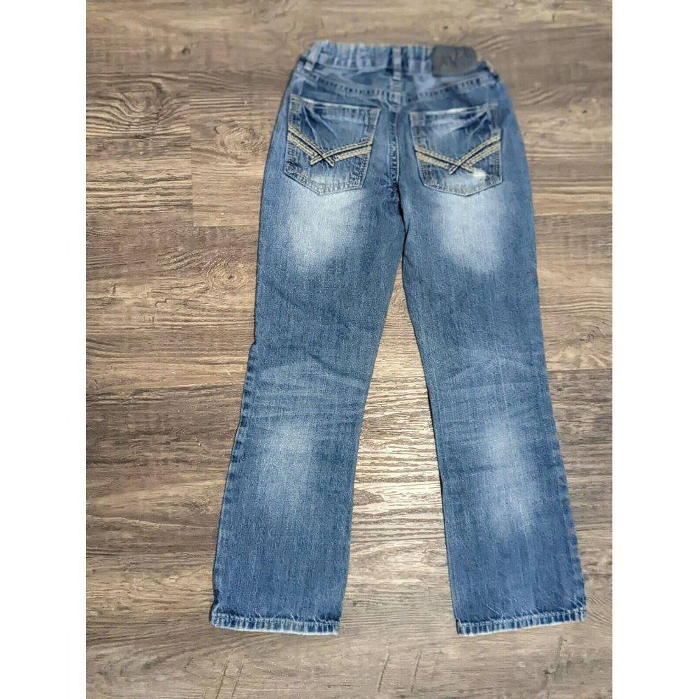 Distressed TK Axel Youth Boys Jeans Boot cut Size 12 Designer Denim Medium Wash - Picture 5 of 11